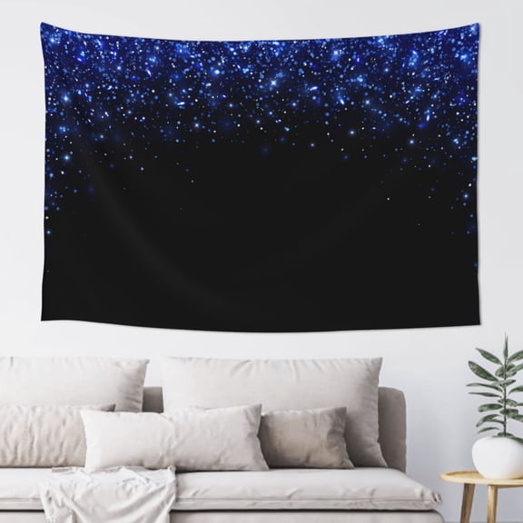Xecao Black Blue Glitter Sparkles Print Tapestry, Wall Hanging Room Funny Decor, Backdrop Room Decor for Bedroom Living Room dormitory