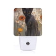 thumbnail image 1 of Xecao Black Cat in Wildflowers for Night Light - a Wall-mounted LED Fixture with A Dusk-to-dawn Sensor, Ideal for Bedrooms, Bathrooms, Hallways, and Kitchens-US, 1 of 7