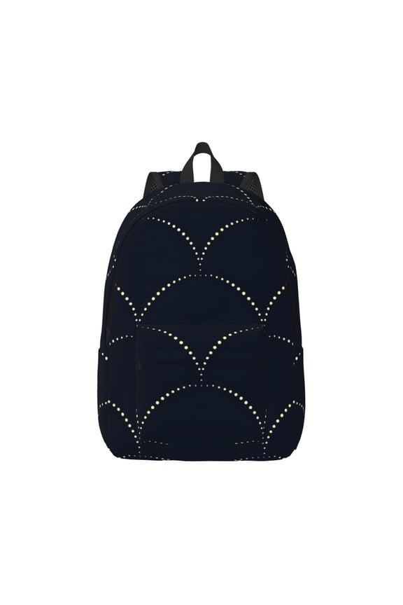 Black Fish scales for Canvas College Laptop Backpack, Durable Rucksack Travel Notebook Bag School Backpack Book Bag for Men Women