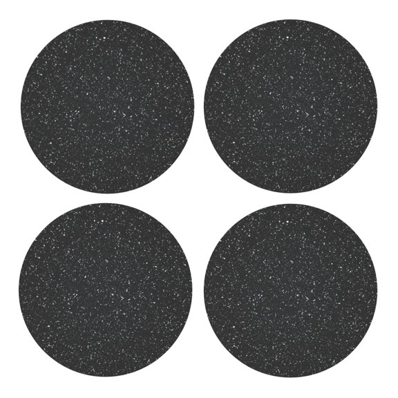 Xecao Black Glitter for MDF Cork Coaster 4 Pcs,Drink Coasters,Suit for House Warming Gifts New Home ,Coffee Table Decor-Round Shape