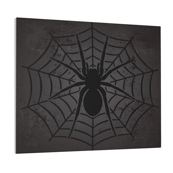 Xecao Black Spider On Web 1 for Waterproof Framed Canvas Art - Modern Home Decor with Real Wood Frame for Gifting and Interior Design,Horizontal
