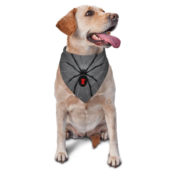 Xecao Black Spider On Web for Pet Bandana - A Stylish Triangle Accessory for Small to Large Dogs, Puppies, and Cats