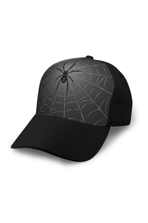 Black Spider On Web print unisex vintage washed baseball cap, a soft and adjustable hat perfect for any casual style.