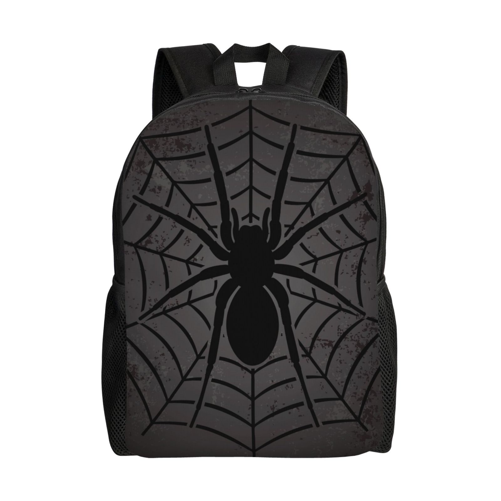 Xecao Black Spider On Web 1 Print School Backpack with Laptop Compartment Small Travel Laptop Backpack for Women Men Waterproof College Backpack Simple School Bag