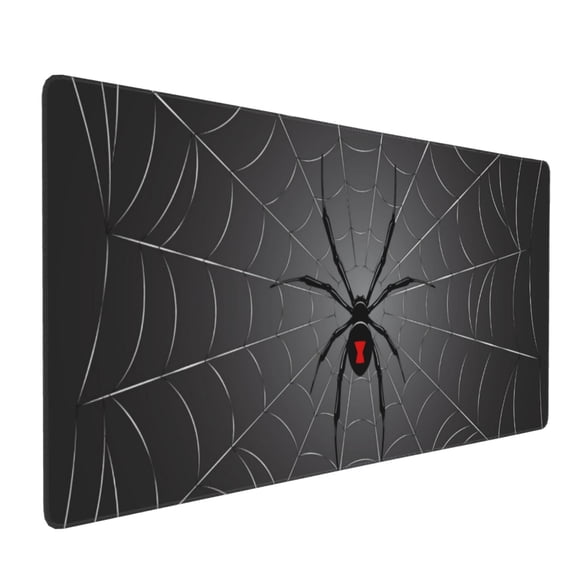 Xecao Black Spider On Web Print Large Mouse Pad, 16x35.5in Mousepad, Professional Non-Slip Rubber Base Big Mouse Pad, Mouse Pad for Gaming & Office Full Desk Mouse Pad
