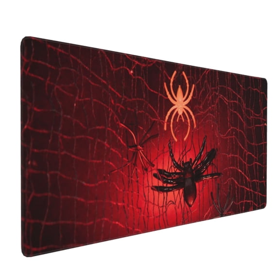 Xecao Black Spider Web With Spiders Print Large Mouse Pad, 16x35.5in Mousepad, Professional Non-Slip Rubber Base Big Mouse Pad, Mouse Pad for Gaming & Office Full Desk Mouse Pad