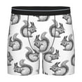 thumbnail image 1 of Xecao Black Squirrel Print Boxer Briefs for Men's Stretch Moisture-Wicking Underwear, Mid-Rise Classics breathable fabric, 1 of 7