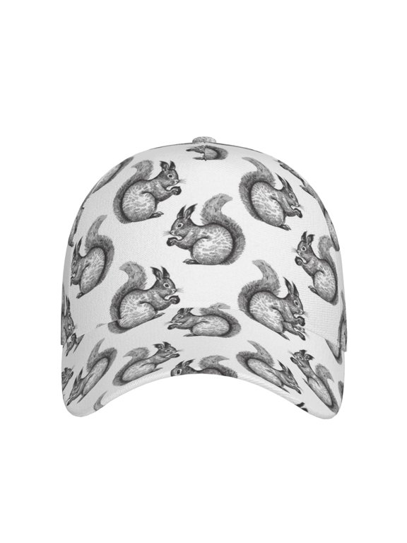 Black Squirrel for Baseball Cap: Unisex, crafted from classic polyester twill fabric, featuring a soft unconstructed design