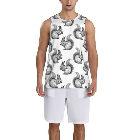 Xecao Black Squirrel print basketball shirt for both men and women, a unisex basketball jersey perfect for theme parties-X-Large