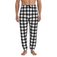 thumbnail image 1 of Xecao Black White Plaid Print Active Tech Joggers for Men, Mens Sweatpants Lounge Pants with Pockets-X-Large, 1 of 5