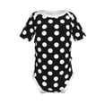 thumbnail image 1 of Xecao Black and White Polka Dot Pattern Baby Climbing Bodysuit Short Sleeve Onesie Unisex 0-12 Months Baby Shirt Newborn Outfits Crotch snap design-, 1 of 6