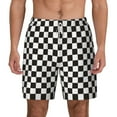 thumbnail image 1 of Xecao Black and White Checkerboard for Men's Swimming Trunks Swim Trunks Quick Dry Swim Shorts with Mesh Lining Funny Swimwear Bathing Suits, 1 of 9