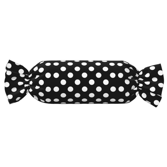 Xecao Black and White Polka Dot Print+Candy-Inspired Plush Pillow for Men Women Suitable for Beds, Sofas, Game Rooms Drawstring Closure