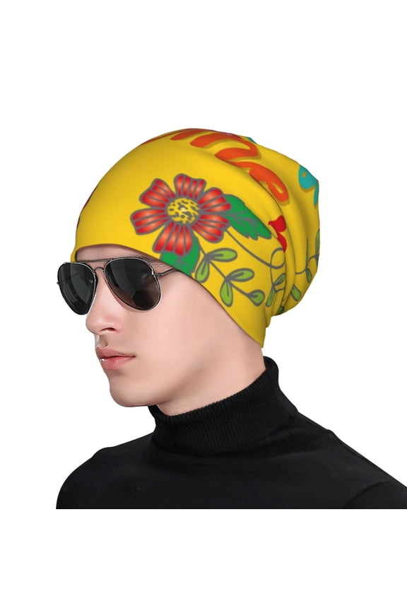 Bless This Home Print Beanie Knitted Hat for Men Women, Winter Fashion Knit Cuffed Caps Unisex