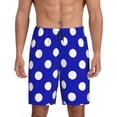 thumbnail image 1 of Xecao Blue And White Polka Dot Print Men's Sleepwear Shorts Pajama Bottom Lounge Short ,Nightwear with Convenient Pockets for Relaxed Home Wear-XX-Large, 1 of 6