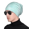 thumbnail image 1 of Xecao Blue Bright Print Beanie Knitted Hat for Men Women, Winter Fashion Knit Cuffed Caps Unisex, 1 of 7