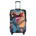 thumbnail image 1 of Xecao Blue Dinosaur print Elastic Luggage Cover, with double-sided print , is perfect for travel, business, and daily use, 1 of 9