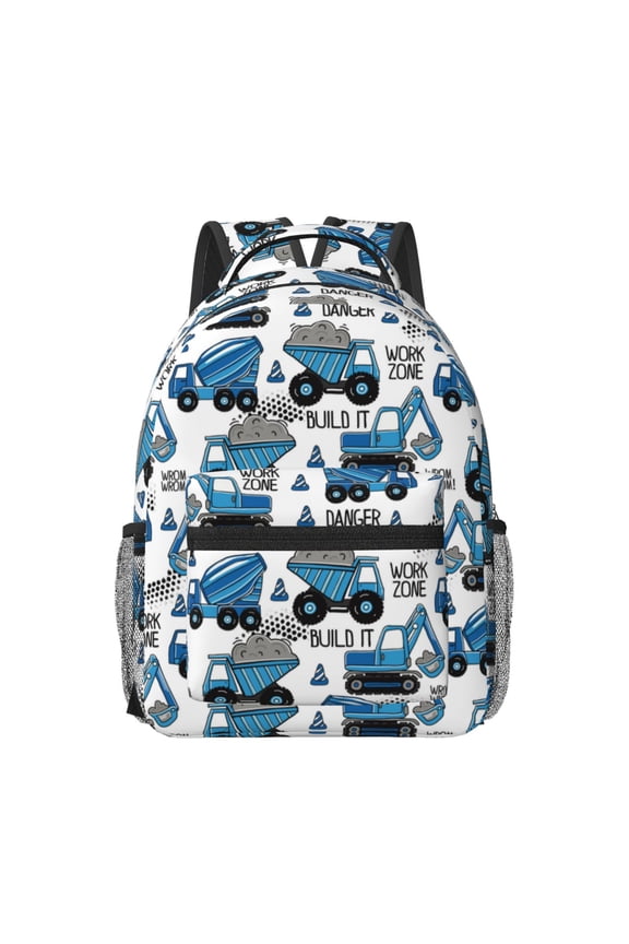 Blue Excavator Travel Backpack: A spacious, stylish computer backpack ideal for men and women, perfect for college, school, or daily travels