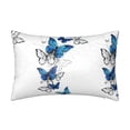 thumbnail image 1 of Xecao Blue Flying Butterflies Pattern Satin Pillowcases for Hair and Skin, Luxurious and Silky Pillow Cases with Envelope Closure, 20x30 Inches, 1 of 7