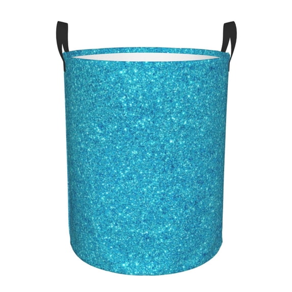 Xecao Blue Glitter Print Laundry Hamper Basket,designed for Blanket Storage and Nursery Clothes in the Bedroom