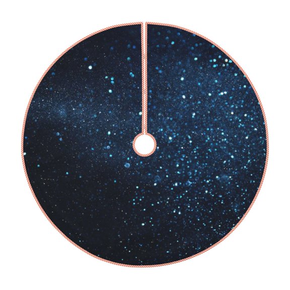 Xecao Blue Glitter Retro Pattern Christmas Tree Skirt Holiday Part Decorations for Christmas Tree, Farmhouse Christmas Decor Xmas Holiday Home Party Decorations-48"