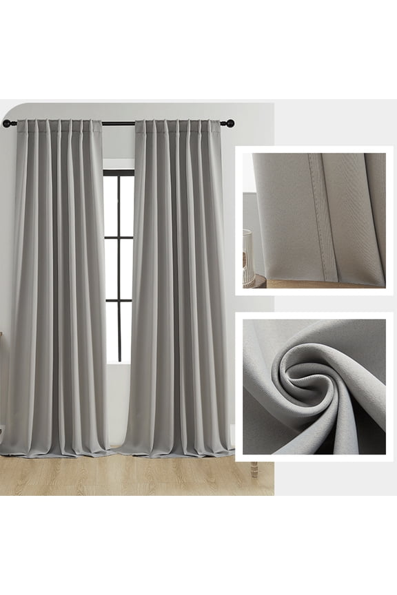 Blackout Curtain Panels 39"x51" Polyester Window Drapes with Grommets Room Darkening Curtains for Bedroom Living Room Office Home Decoration