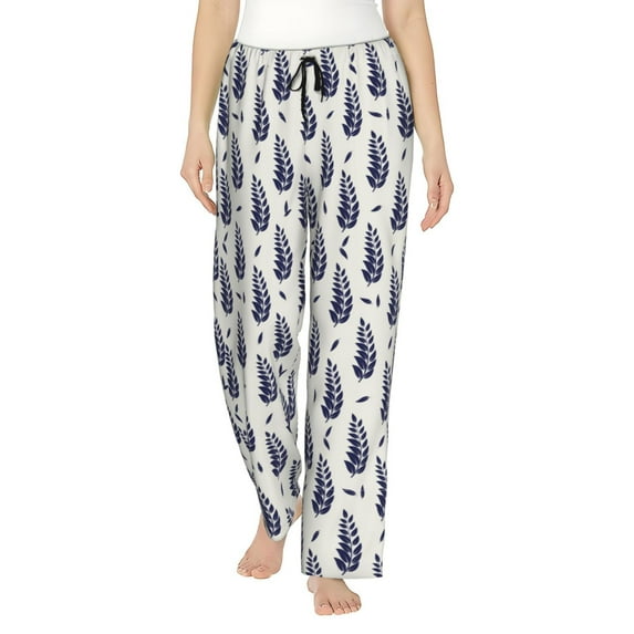 Xecao Blue Leaves Women's Straight Lounge Pajama Pants: The Epitome of Relaxed Sleepwear