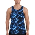 thumbnail image 1 of Xecao Blue Lightning Men's Tank Top Workout Quick Dry Sleeveless Gym Jogging Muscle Shirts Summer Swim Beach Tops, 1 of 9