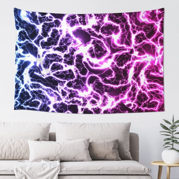 Xecao Blue Lightning Print Tapestry, Wall Hanging Room Funny Decor, Backdrop Room Decor for Bedroom Living Room dormitory