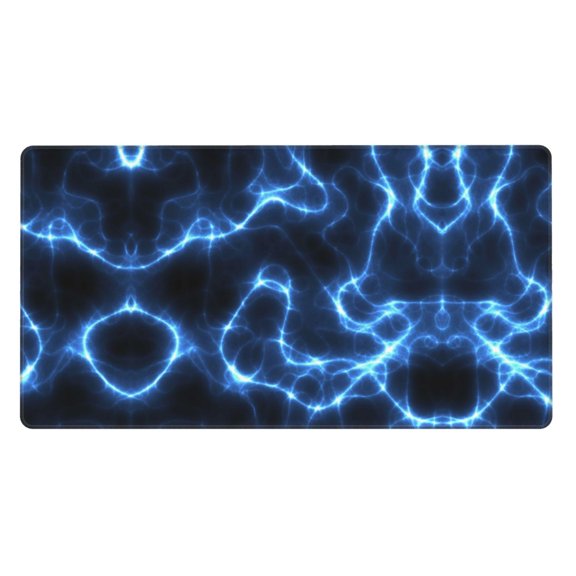 Xecao Blue Lightning for Waterproof Mouse Pad - Extended Contour Mouse Mat, Large Gaming Mousepad Laptop Keyboard Mat with Non-Slip Rubber Base