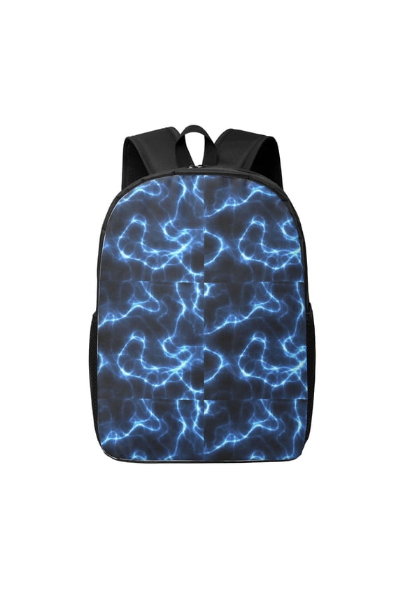 Blue Lightning print Travel Backpack, Large Computer Backpack for Men Women, College School Rucksack Book Bag