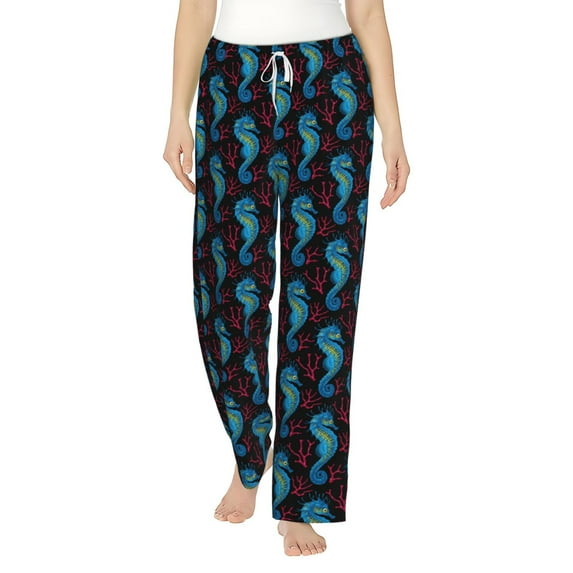Xecao Blue Seahorse Women's Straight Lounge Pajama Pants: The Epitome of Relaxed Sleepwear