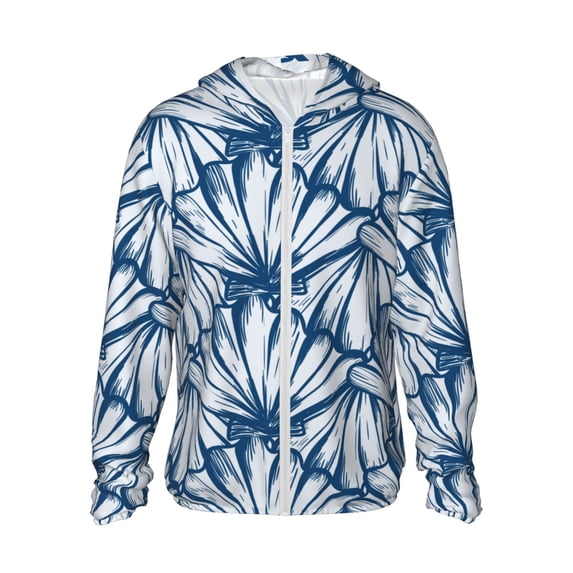 Xecao Blue Shells for Sun Shirt-A lightweight, hoodie-style long-sleeve UV protection garment designed for other outdoor activities.