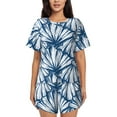 thumbnail image 1 of Xecao Blue Shells print Swimsuit for women, Summer-ready, sporty style.Quick-dry fabric. Many sizes & colors., 1 of 1