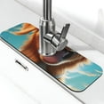 thumbnail image 1 of Xecao Blue Sky Cute Dog for Kitchen Sink Splash Guard Faucet Mat , Faucet Guard & Draining mat, (15" X 5.5" ), 1 of 7