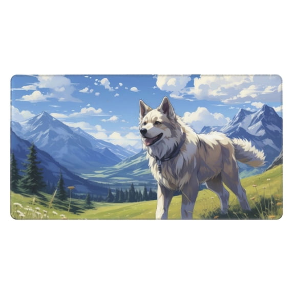 Xecao Blue Sky Dog for Waterproof Mouse Pad - Extended Contour Mouse Mat, Large Gaming Mousepad Laptop Keyboard Mat with Non-Slip Rubber Base