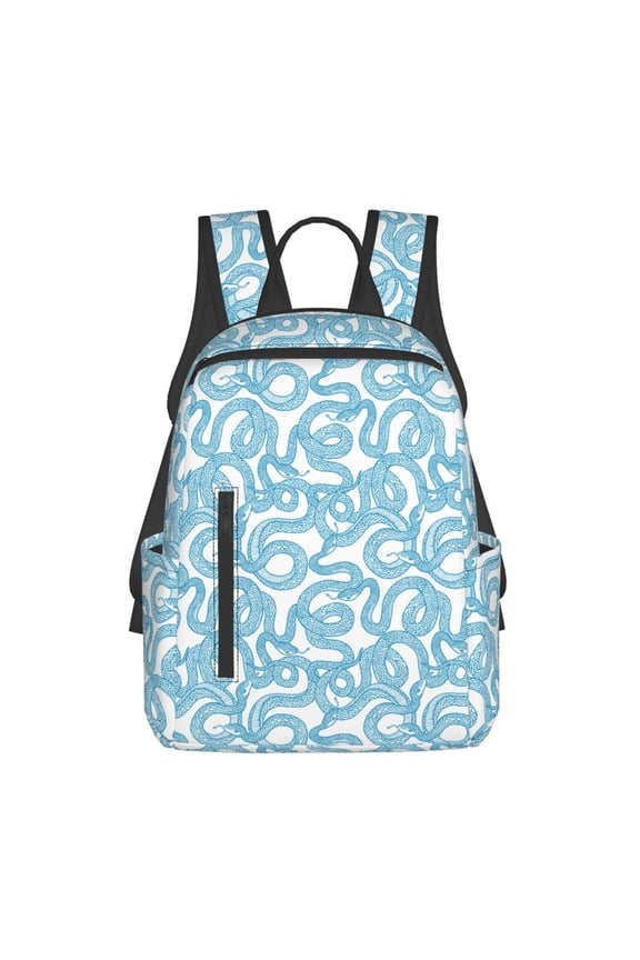 Blue Snake print Backpack For women men Aesthetic Lightweight Travel Daypack Simple Cute Backpack For Bookbag