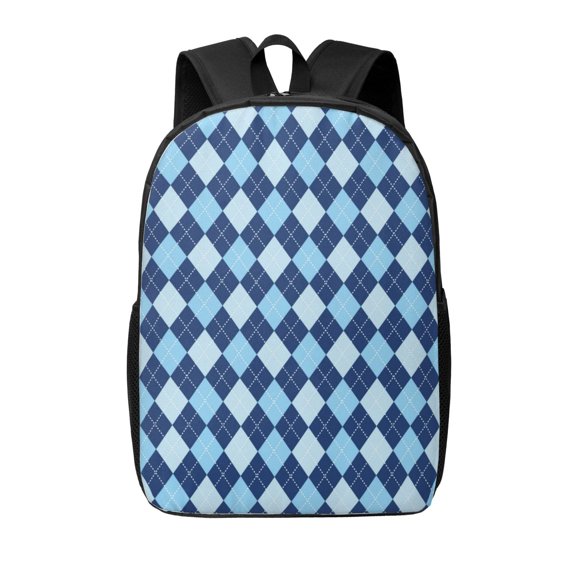 Xecao Blue Squares print Travel Backpack, Large Computer Backpack for Men Women, College School Rucksack Book Bag