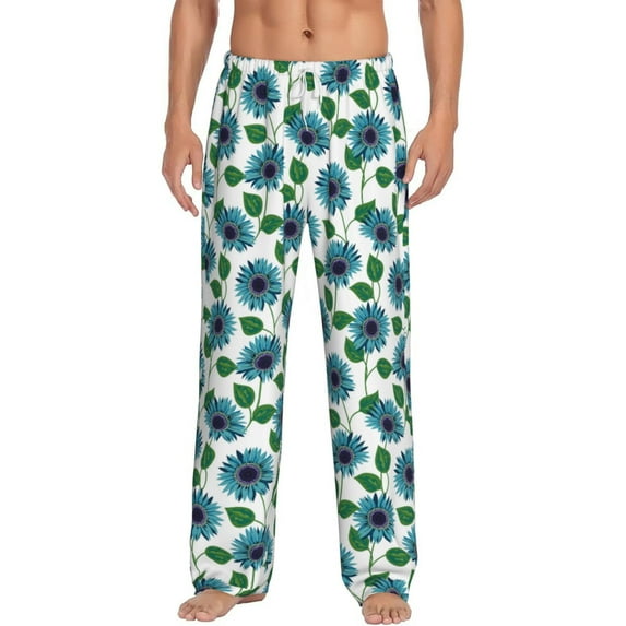 Xecao Blue Sunflowers Men's Straight Lounge Pajama Pants: The Ultimate in Comfortable Sleepwear