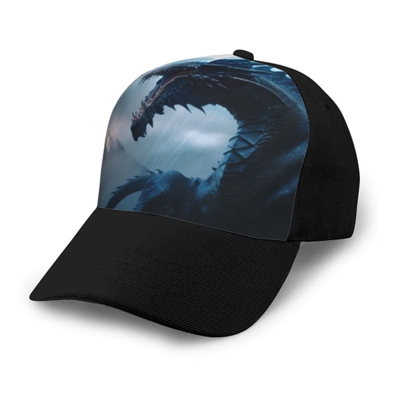 Xecao Blue Thunder Storm Dragon print unisex vintage washed baseball cap, a soft and adjustable hat perfect for any casual style.