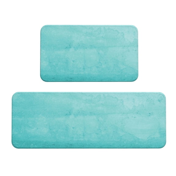 Xecao Blue And Turquoise Patten Kitchen Rugs and Mats Sets,2 Pieces Non-Slip Washable Rugs, Kitchen Mat for Floor,Suit for Kitchen Decor and Accessories