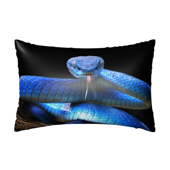 Xecao Blue Viper Snake 2 Pattern Satin Pillowcases for Hair and Skin, Luxurious and Silky Pillow Cases with Envelope Closure, 20x30 Inches