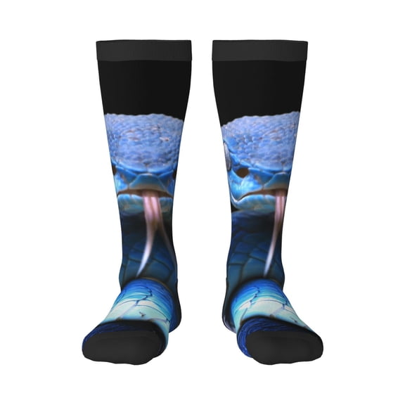 Xecao Blue Viper Snake 2 Print Compression Socks for Both Men And Women for Running, Travel, Flight, Nurse