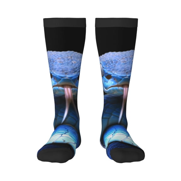 Xecao Blue Viper Snake 2 Print Compression Socks for Both Men And Women for Running, Travel, Flight, Nurse