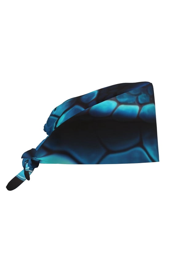 Blue Viper Snake Closeup Face Print Men Women Adjustable Working Cap with Button Unisex Hats Sweatband