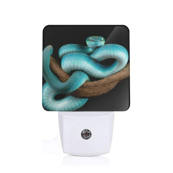 Xecao Blue Viper Snake for Night Light - a Wall-mounted LED Fixture with A Dusk-to-dawn Sensor, Ideal for Bedrooms, Bathrooms, Hallways, and Kitchens-US