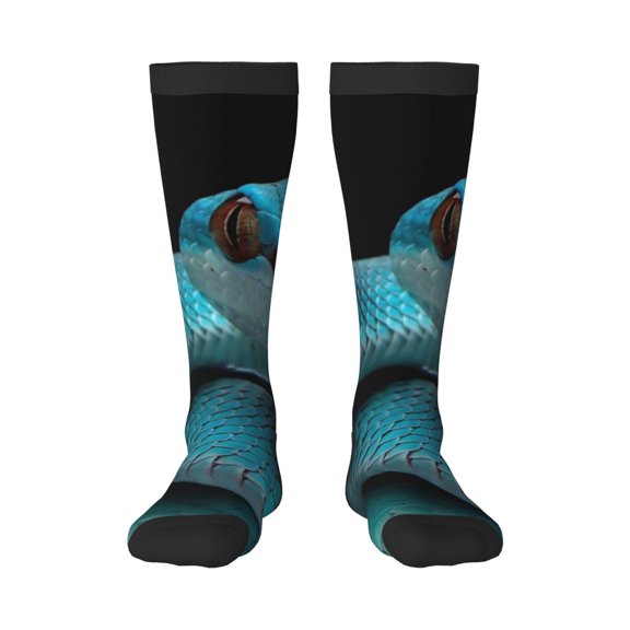 Xecao Blue Viper Snake1 Print Compression Socks for Both Men And Women for Running, Travel, Flight, Nurse