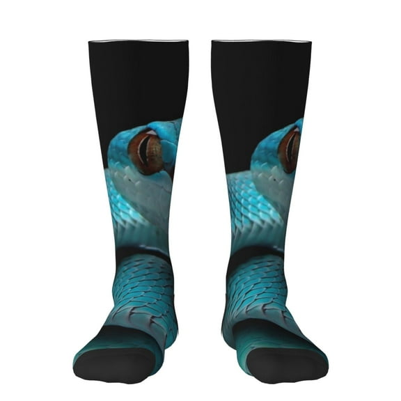 Xecao Blue Viper Snake1 Print Compression Socks for Both Men And Women for Running, Travel, Flight, Nurse