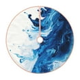 thumbnail image 1 of Xecao Blue White Fluid Art Pattern Christmas Tree Skirt Round Xmas Tree Mat Base Cover for Holiday Home Decorations-36", 1 of 6