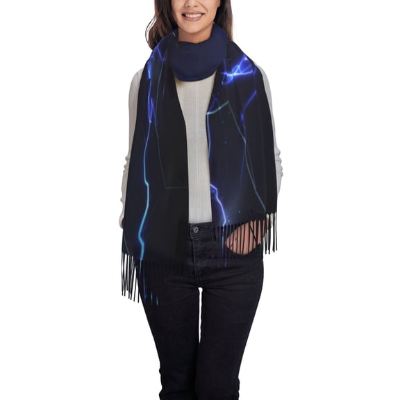 Xecao Blue thunder bolt light Pattern Womens Winter Scarf Fall Scarf Oversized Large Scarf for Women Warm Shawl Wrap
